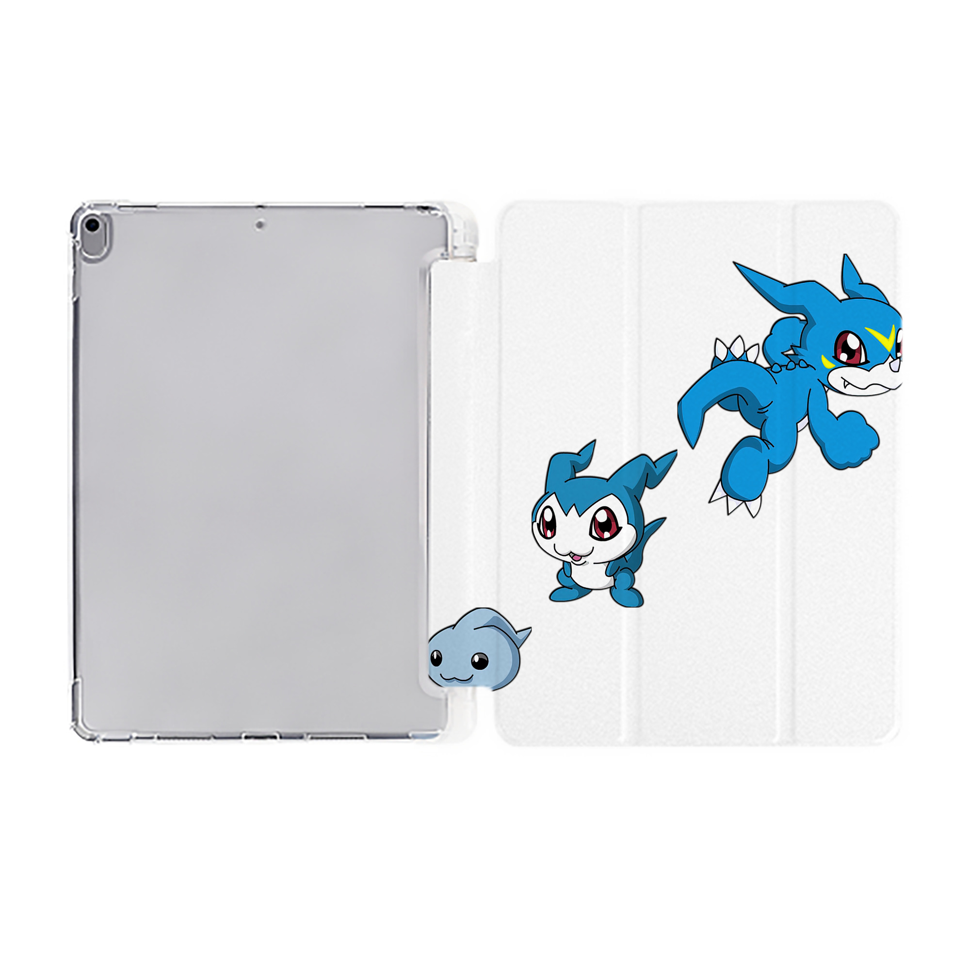 （画像用） Digimon デジタルモンスター/デジモン IPad ケース ペン収納付き 三つ折りスタンド PUレザー×シリコン 対応機種9.5/10.5/10.9インチ